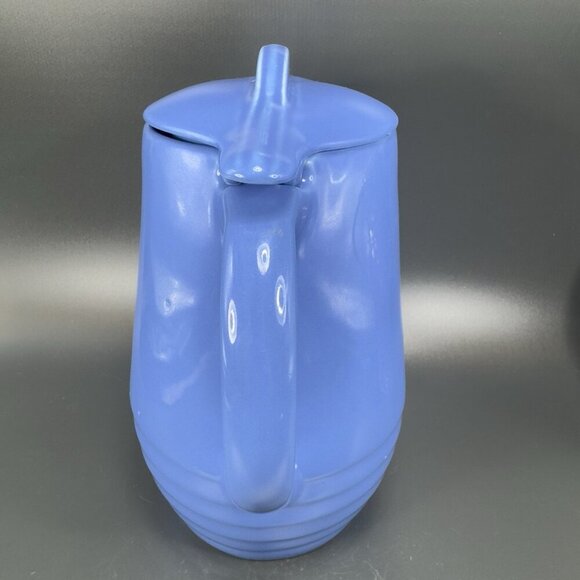 Vintage 1930s Universal Potteries Tip Top Jug Refrigerator Pitcher Lid Blue VTG - Picture 15 of 16